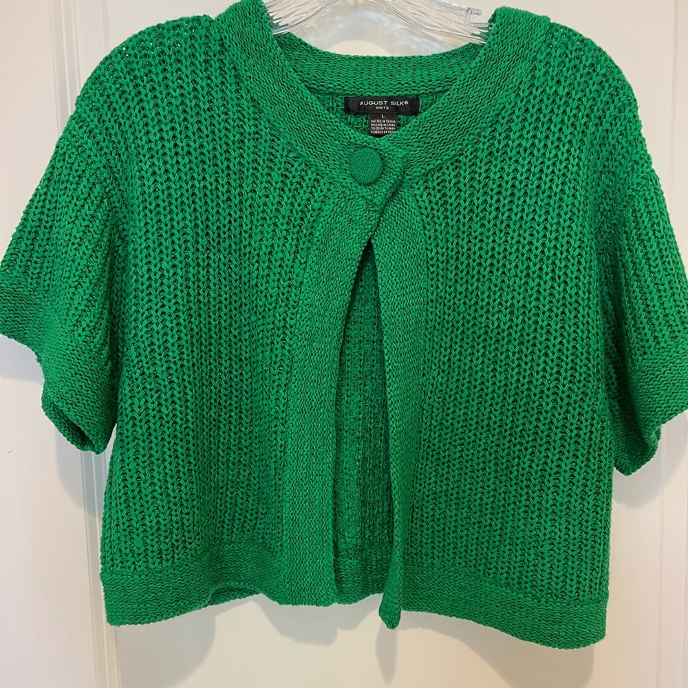 Cropped open knit sweater Lagenlook minimalist travel casual granny cottage core